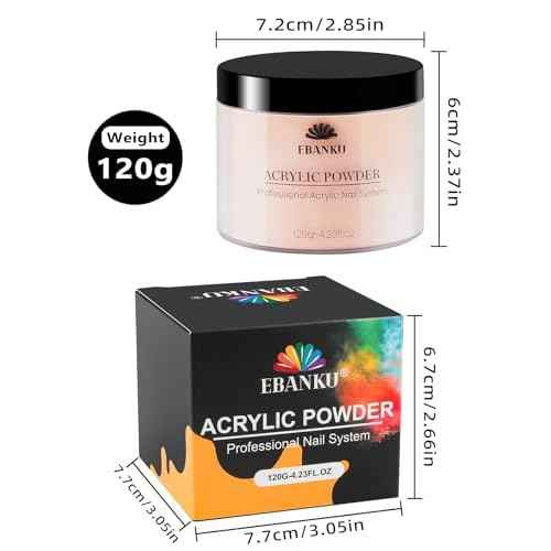 EBANKU Nude Colors Acrylic Powder for Nails, 120g/4.23oz Acrylic Powder Large Capacity Professional Acrylic Nail Powder for Nail Acrylic Extension, Nail Carving, Long-Lasting, No Nail Lamp Needed