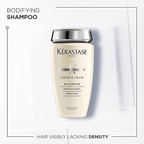 KERASTASE Densifique Densité Shampoo | Thickening & Strengthening Shampoo | Removes Build-Up & Adds Shine | With Hyaluronic Acid | For Fine, Thin & Thinning Hair | 8.5 Fl Oz