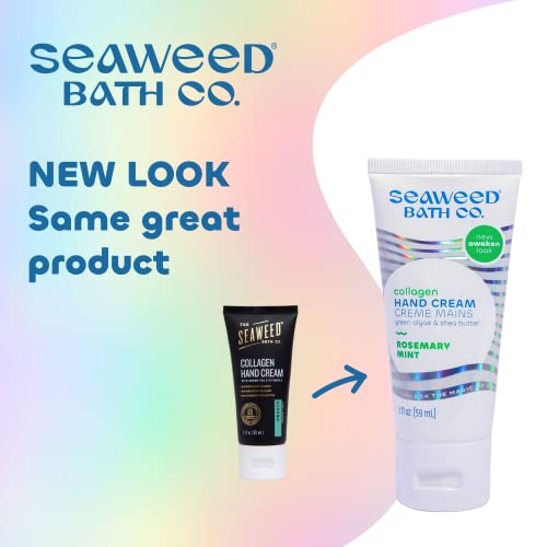 Seaweed Bath Co. Collagen Hand Cream, Rosemary Mint Scent, 2 Ounce, Sustainably Harvested Seaweed, Green Algae, Shea Butter