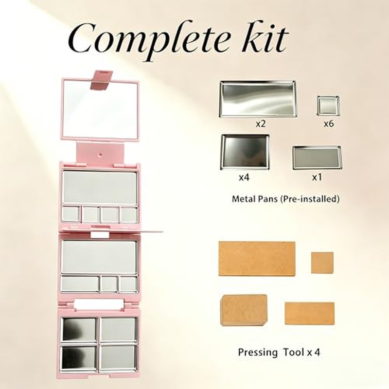 Empty Magnetic Makeup Palette Pink - 13 Pans & Tools