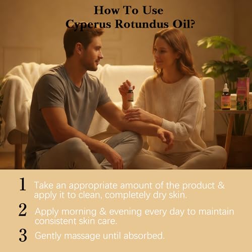 Cyperus Rotundus Oil,Natural Hair Removal Formula to Reduces Hair Appearance,Soothes Skin & Hydrates,for Women & Men,2 fl oz