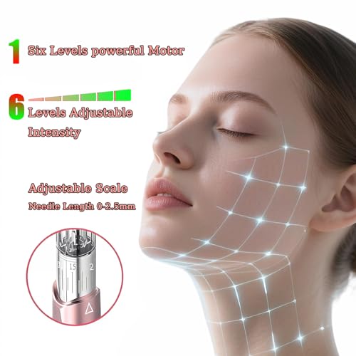 Derma Roller Pen 0.25mm, Microneedling Pen Beauty Tool for Hair Face Scalp Beard Skin Care At Home Use
