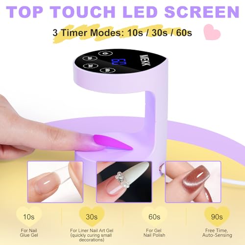 MEKK Mini UV Nail Lamp - Peach-Shaped LED Light with Auto-Sensor