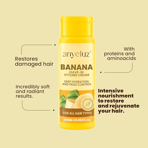 ANYELUZ Banana Leave-In Cream for Frizz Control, 8.4 Oz