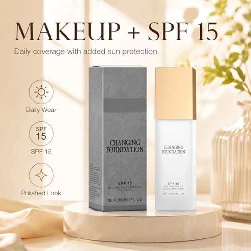 Color Changing Foundation with SPF 15 - Lightweight Hydrating Formula