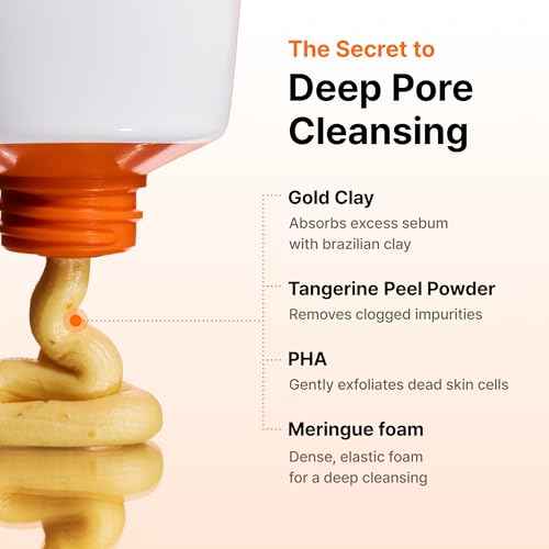 DearKlairs Freshly Juiced Vitamin Clay Mask Cleanser | Deep Pore Wash, Clear Radiant Skin, Glutathione, PHA, Niacinamide 0.67 Fl Oz