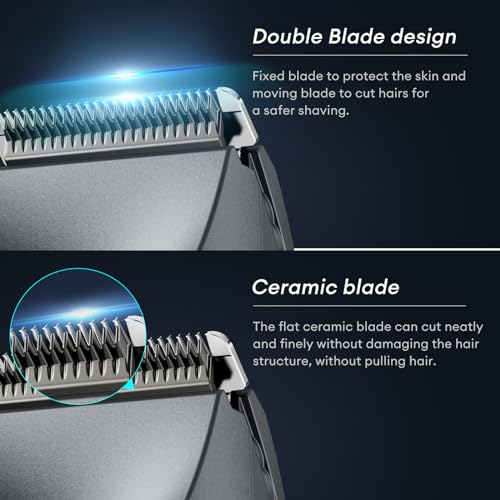 Kensen Body Hair Trimmer for Men - Ceramic Blades, LED Light, IPX7 Waterproof