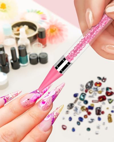 Difenni Dual-Head Rhinestone Picker Pen Set with Wax Tips & Tweezers