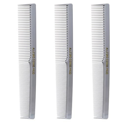 Allegro Combs 420 Hair Stylist Barbers Cutting Combs Beard Comb Mustache Mens Women Toddler Boys Braiding Hair Parting Usa 3 Pc. (Gray)