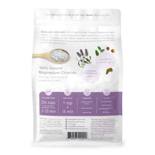 Village Naturals Therapy Calm Magnesium Bath Flakes, Lavender Vanilla Scent, 2.5 lbs