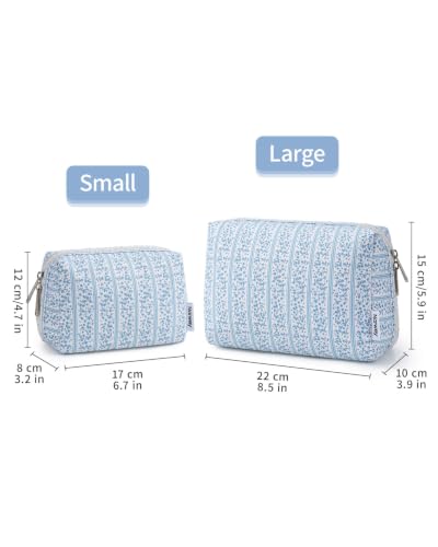 Narwey Small Floral Makeup Bag with Compartments – Travel Cosmetic Pouch