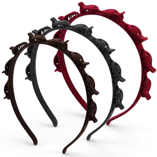 3-Piece Headband with Clips Set for Bangs - Stylish Hair Accessories