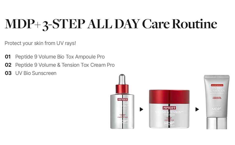 MDP+ Peptide 9 UV Bio Sunscreen | Korean Sunscreen SPF 50+ | Broad Spectrum UV Protection, Lightweight & Hydrating Formula