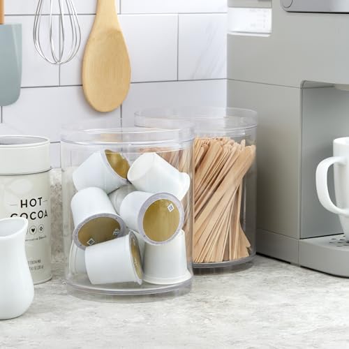 STORi Bella Stackable Clear Plastic Scrunchie Holder Set of 2