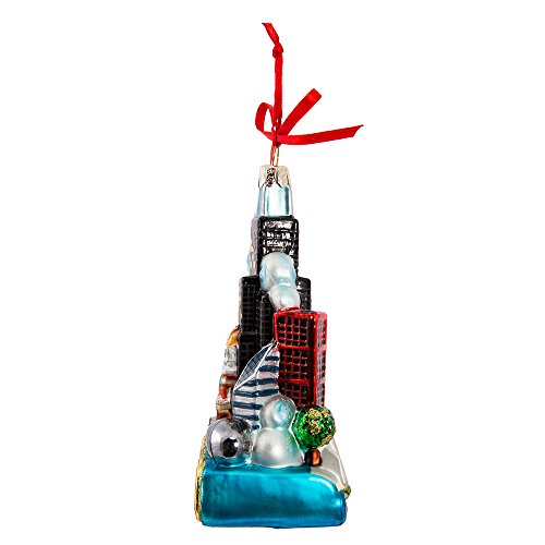 Kurt Adler Chicago Glass Ornament, 5-Inch