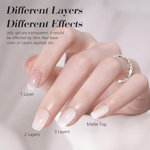 CANNI Jelly Milky White Gel Nail Polish 9ml High Gloss UV LED Soak Off
