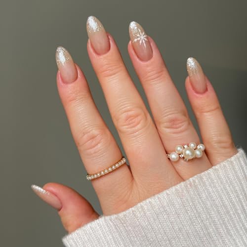 LECHAT Gel Polish - Denali, Color and Top in One Coat, Shiny Long-Wear, Sheer White Glitter Gel Polish