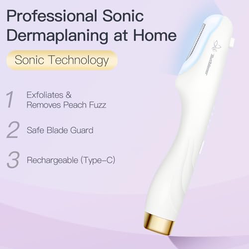 Sonic Dermaplane Razor for Women | 2-in-1 Exfoliator & Peach Fuzz Remover