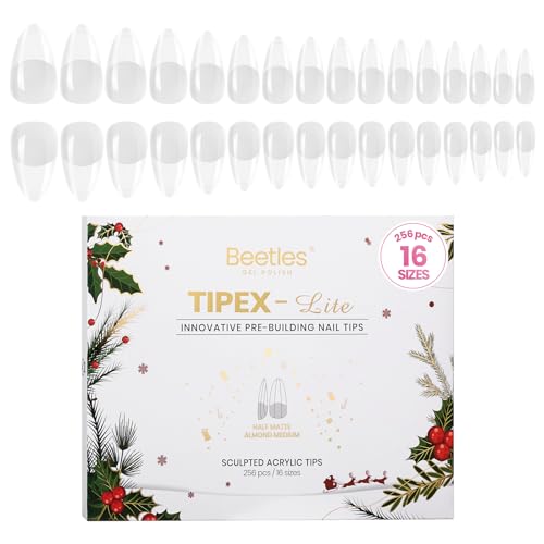 Beetles Tipex Lite Almond Nail Tips, 256pc 16 Sizes