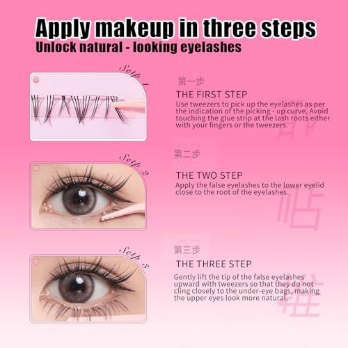120 Pcs Self Adhesive Bottom lashes Clusters,No Glue 6 MM Natural Individual Bottom Lashes Cluster Eyelash,Extension Bottom Lashes With Lash Tweezer (A-Small flame)
