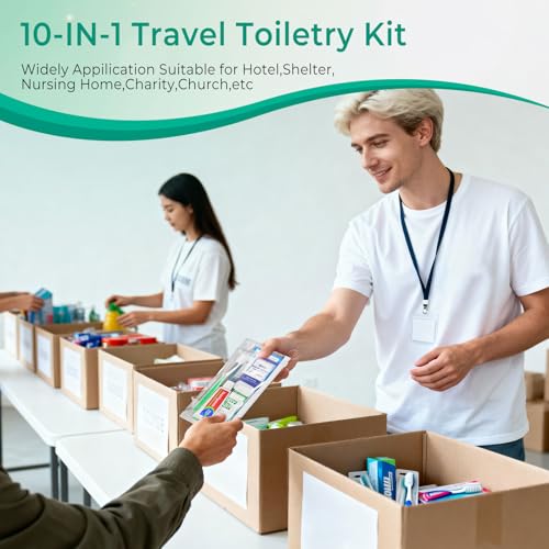 10-Pack Travel Toiletry Kit with Toothbrush & Hygiene Essentials