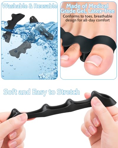 Silicone Toe Separators for Bunion Relief & Alignment - 4PCS