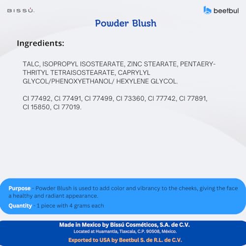 Beetbul Bissú Powder Blush 4g Kit with Puffs