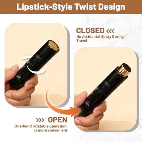 Vitog 10ML Marble Texture Refillable Travel Perfume Atomizer, Empty Cologne Dispenser Mini Spray Bottle With Funnel and Dispensers, Leak-Proof Empty Fragrance Decant Container For Women and Men 3PCS