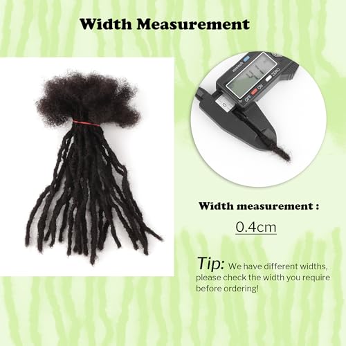 Orientfashion Micro Locs Extensions human hair,8 inch 0.4cm Thickness Soft Sisterlocs Extensions Human Hair Dreadlocks Can Be Bleached and Dyed.(8inch 0.4cm 20Strands, Natural black)