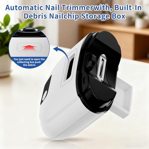 Electric Automatic Nail Clipper for Toenails Fingernailail,Smart Electric Nail Clippers,3 Speed Gears Adjustable with LED Light,Nail Clip Storage,Safety Fingernail Trimmer for Baby,Kids,Seniors