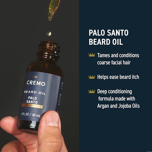 Cremo Palo Santo 2n1 Beard Wash & Softener + Deep Conditioner + Oil Set for Medium to Long Beards