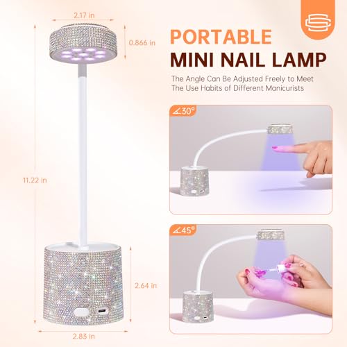 Cordless UV Gel Nail Lamp 27W Gooseneck Auto Sensor