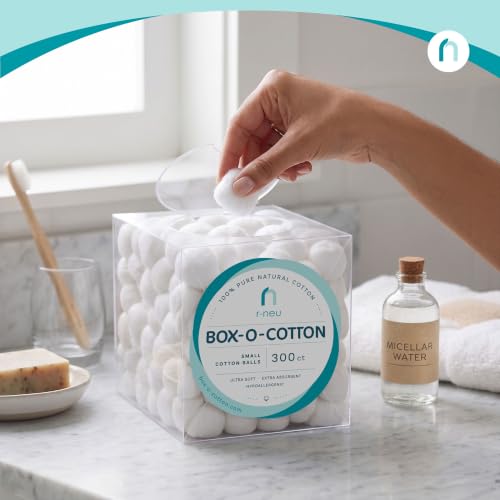 R-NEU 300 Count Small Cotton Balls - Soft & Absorbent