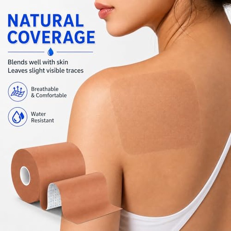Tattoo Cover Up Tape - 2 Rolls Waterproof Dark Skin Tone 4"x16.4"