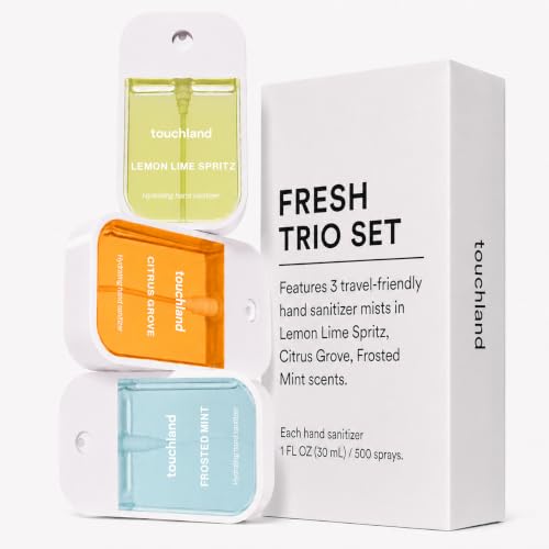 Touchland Fresh Trio Hydrating Hand Sanitizer Spray Set Travel Size - Vegan & Cruelty-Free