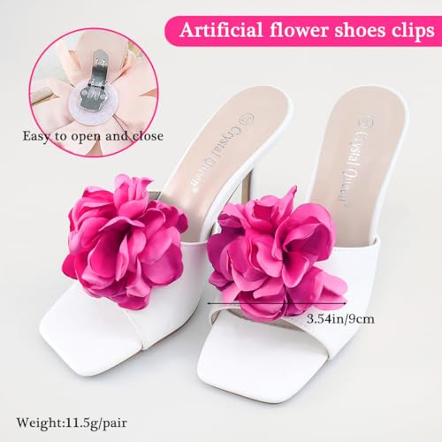 Fabric Rose Flower Shoe Clips for Women - Elegant Removable Floral Buckle