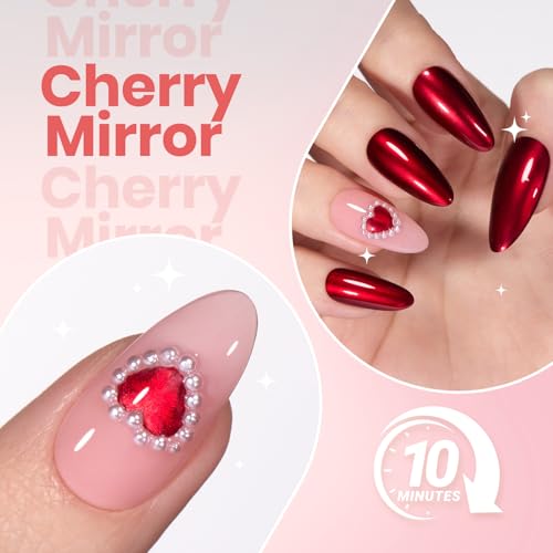 Beetles Red Chrome Mirror Nail Polish - Quick-Drying Metallic