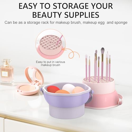 Senbowe 3 in 1 Makeup Brush Cleaner Mat with Bowl