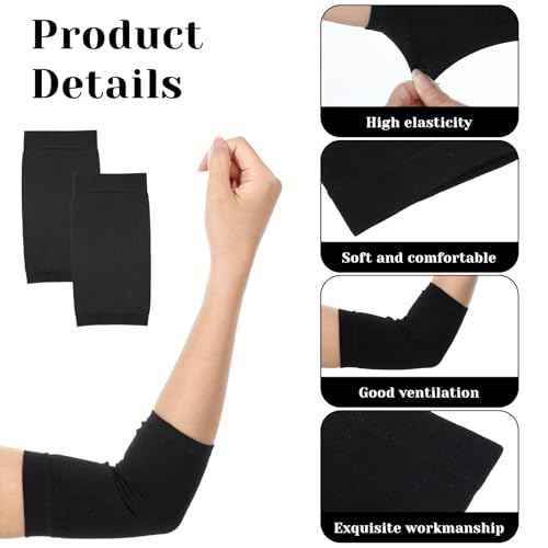 2 Pairs Tattoo Cover up Sleeve, 7.1 X 3.5 Inch Forearm Concealer Support, Tattoo Aftercare UV Protection Over sleeve Fashion Sleeves for Women Men(Black)