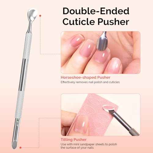 MelodySusie 14PCS Manicure Tools Kit Nail Care Kit with Nail file,Cuticle Trimmer and Pusher,Mini Sandpaper,Nail Brush and Cuticle Oil 25ML