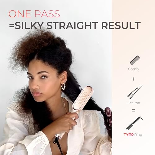 TYMO Ring Hair Straightener Brush – Fast Heating, Anti-Scald, 5 Temp Settings