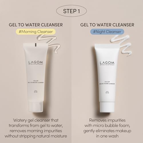 LAGOM Mini 5-Step Travel Kit | Daily Cleansing Skincare Kit, Gel to Water, Micro Foam Cleanser, Niacin Serum, Deep Moisture Cream, Korean Skin Care Trial Kit