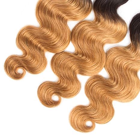 Ombre Blonde Body Wave Human Hair Bundles - 1B27, 20-24 Inch