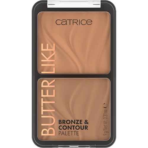 Catrice Butter Like Bronze & Contour Palette | 2-in-1 Ultra-Blendable Bronzer & Contour Duo | Buttery Powder Texture | Vegan & Cruelty Free (010 | Born To Shape)