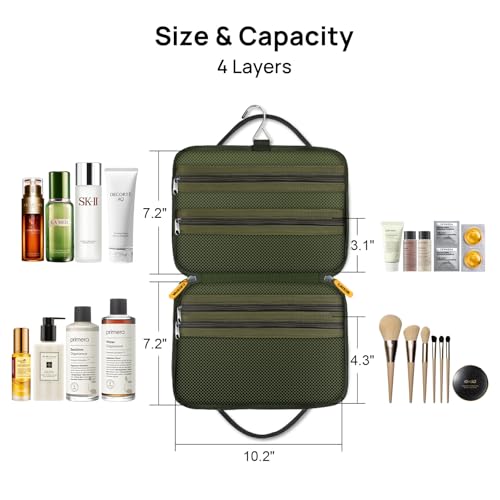 Hanging Toiletry Bag for Men, Toiletry Travel Bag Water-proof Travel Makeup Bag Cosmetic Organizer Shaving Bag Door Room Essentials for Accessories, Shampoo, Full Sized Container, Toiletries