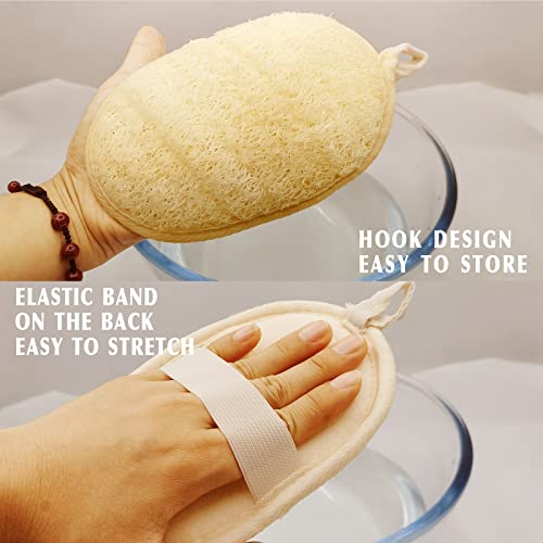 Natural Loofah Sponge Exfoliating Body Scrubber 3 Pack