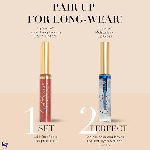 SeneGence LipSense Sassy Z Liquid Lipstick and Glossy Clear Lip Gloss Duo ? 18HR Wear, Hydrating, Waterproof, Transfer-Proof