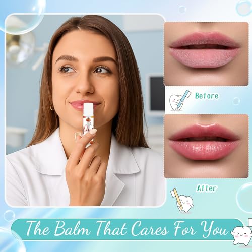 Fumete 24 Sets Dental Assistant Gifts Teeth Lip Balm with Thank You Card Employee Appreciation Gifts Bulk for Women Coworkers Nurse
