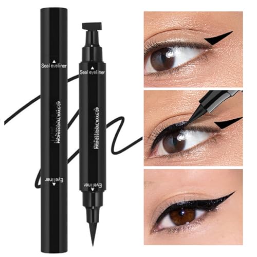 Eyeliner Stamp Double-sided Liquid Winged Eyeliner Pencil Smudgeproof Long Lasting 2 Pcs Black