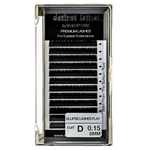 Ellipse D Curl 8mm Flat Lash Extensions 0.15mm